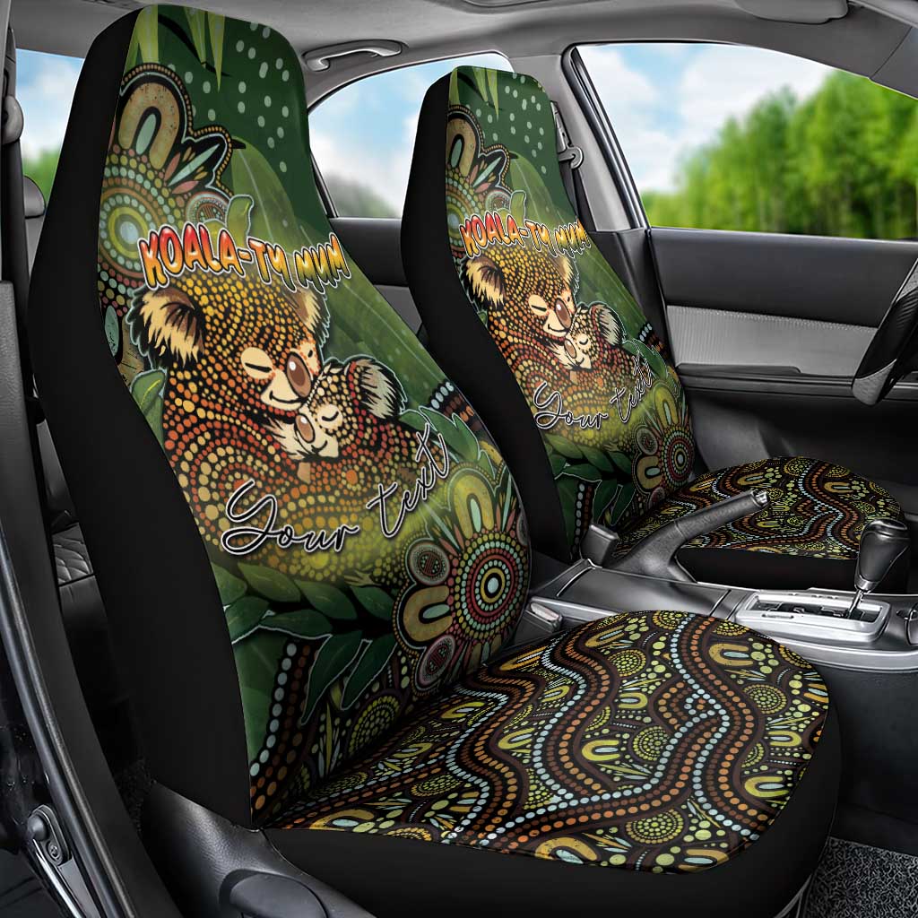 Personalised Koala Mum Australia Mother's Day Car Seat Cover Aboriginal Dot Art Floral Joey Hug