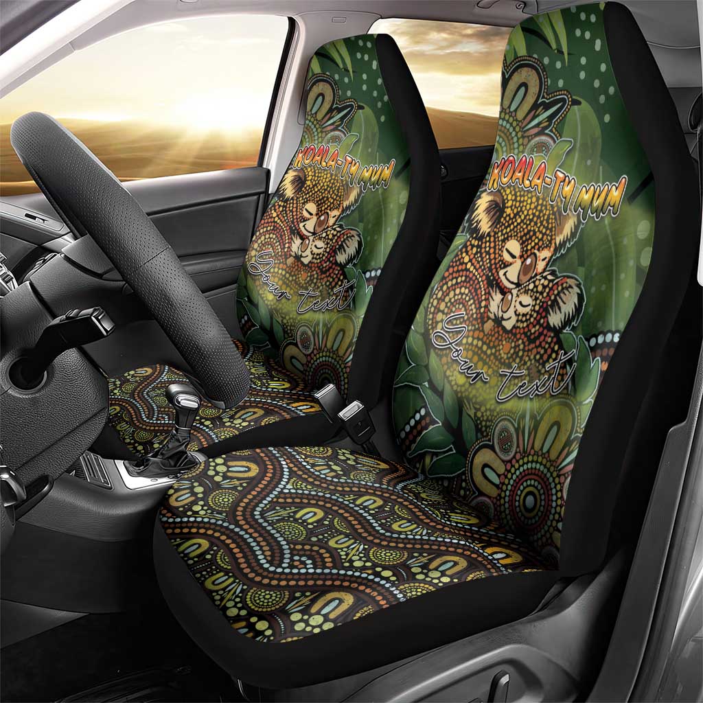 Personalised Koala Mum Australia Mother's Day Car Seat Cover Aboriginal Dot Art Floral Joey Hug