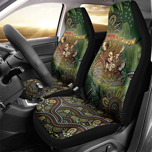 Personalised Koala Mum Australia Mother's Day Car Seat Cover Aboriginal Dot Art Floral Joey Hug