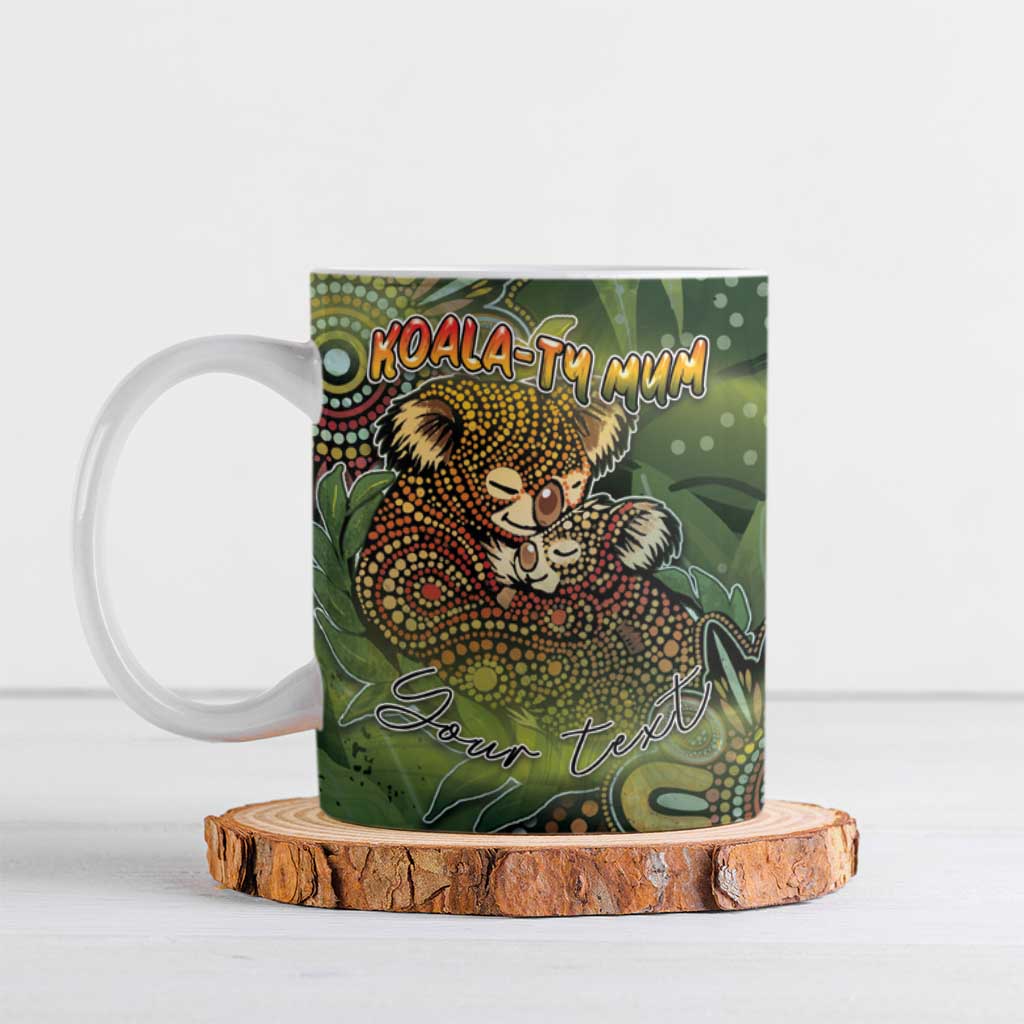 Personalised Koala Mum Australia Mother's Day Ceramic Mug Aboriginal Dot Art Floral Joey Hug