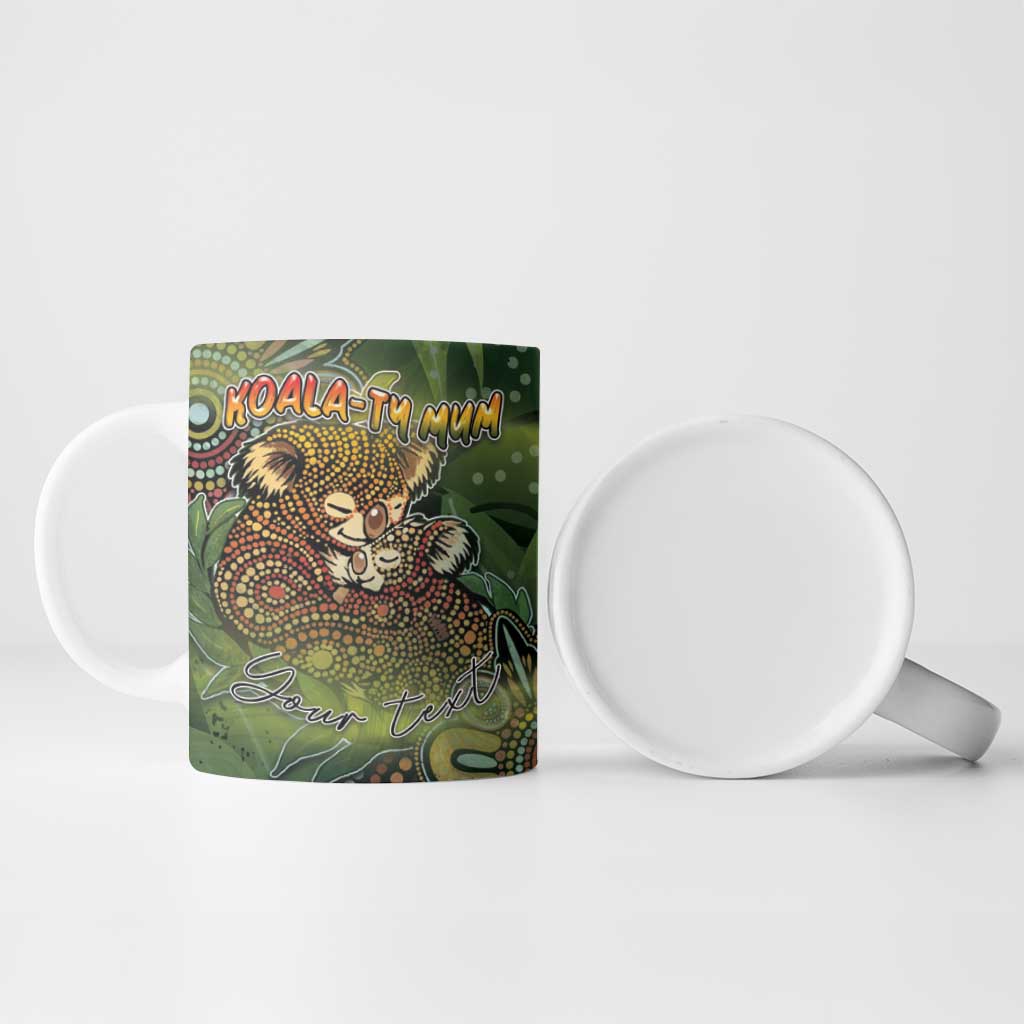 Personalised Koala Mum Australia Mother's Day Ceramic Mug Aboriginal Dot Art Floral Joey Hug