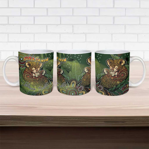 Personalised Koala Mum Australia Mother's Day Ceramic Mug Aboriginal Dot Art Floral Joey Hug