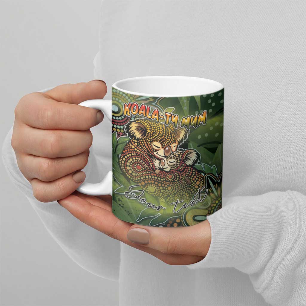 Personalised Koala Mum Australia Mother's Day Ceramic Mug Aboriginal Dot Art Floral Joey Hug