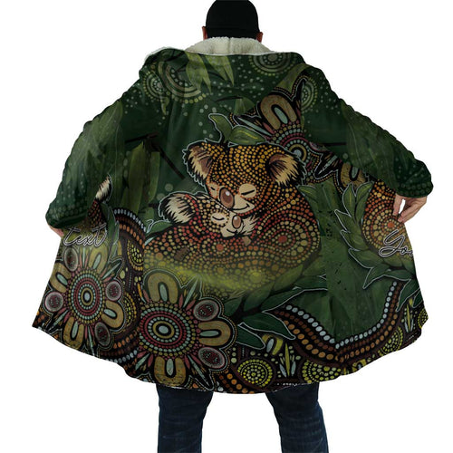 Personalised Koala Mum Australia Mother's Day Cloak Aboriginal Dot Art Floral Joey Hug