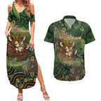 Personalised Koala Mum Australia Mother's Day Couples Matching Summer Maxi Dress and Hawaiian Shirt Aboriginal Dot Art Floral Joey Hug