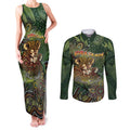 Personalised Koala Mum Australia Mother's Day Couples Matching Tank Maxi Dress and Long Sleeve Button Shirt Aboriginal Dot Art Floral Joey Hug