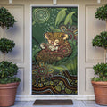 Koala Mum Australia Mother's Day Door Cover Aboriginal Dot Art Floral Joey Hug