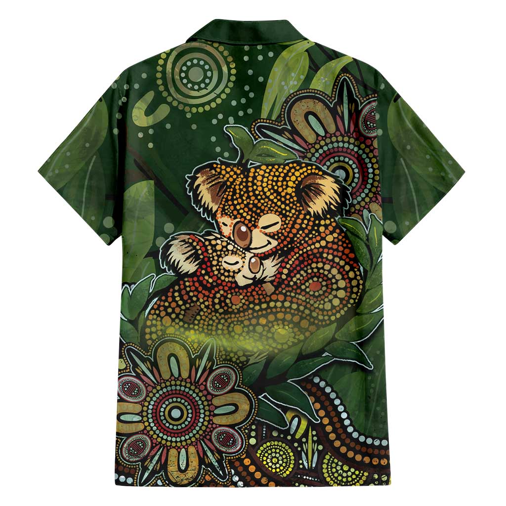 Personalised Koala Mum Australia Mother's Day Family Matching Off Shoulder Short Dress and Hawaiian Shirt Aboriginal Dot Art Floral Joey Hug
