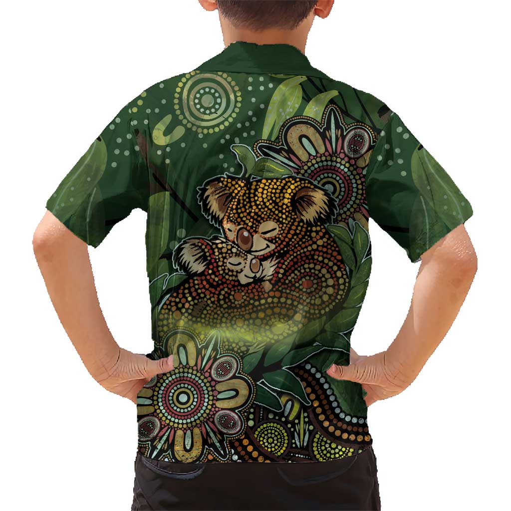 Personalised Koala Mum Australia Mother's Day Family Matching Summer Maxi Dress and Hawaiian Shirt Aboriginal Dot Art Floral Joey Hug