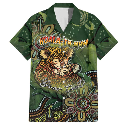 Personalised Koala Mum Australia Mother's Day Family Matching Summer Maxi Dress and Hawaiian Shirt Aboriginal Dot Art Floral Joey Hug