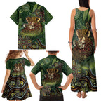 Personalised Koala Mum Australia Mother's Day Family Matching Tank Maxi Dress and Hawaiian Shirt Aboriginal Dot Art Floral Joey Hug