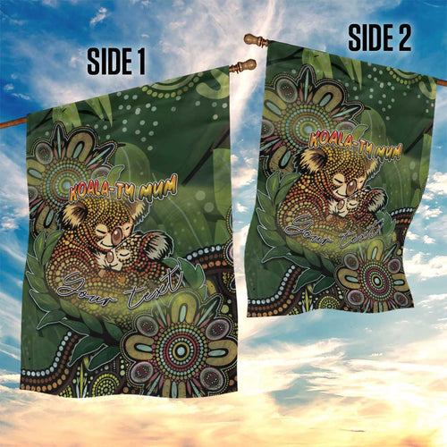 Personalised Koala Mum Australia Mother's Day Garden Flag Aboriginal Dot Art Floral Joey Hug