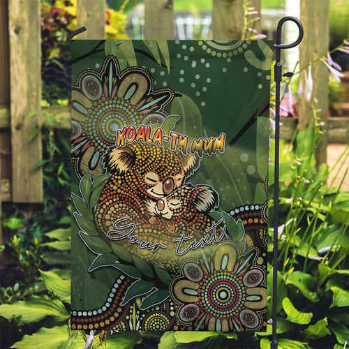Personalised Koala Mum Australia Mother's Day Garden Flag Aboriginal Dot Art Floral Joey Hug