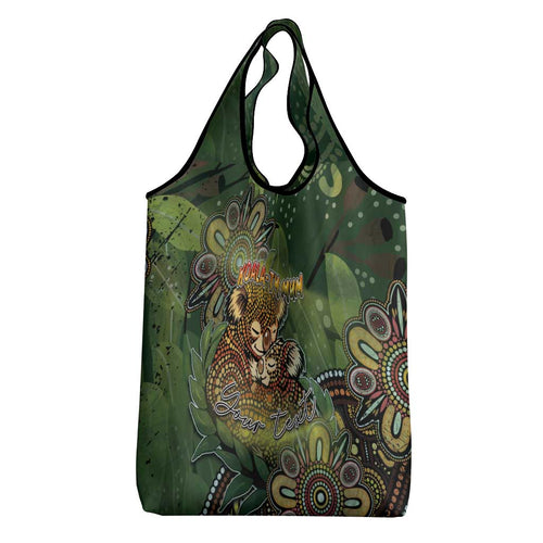 Personalised Koala Mum Australia Mother's Day Grocery Bag Aboriginal Dot Art Floral Joey Hug