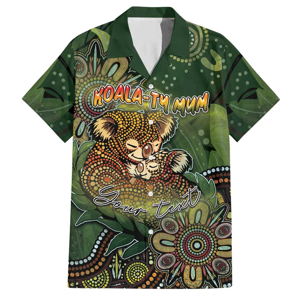 Personalised Koala Mum Australia Mother's Day Hawaiian Shirt Aboriginal Dot Art Floral Joey Hug