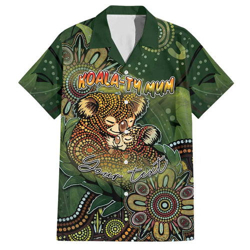 Personalised Koala Mum Australia Mother's Day Hawaiian Shirt Aboriginal Dot Art Floral Joey Hug