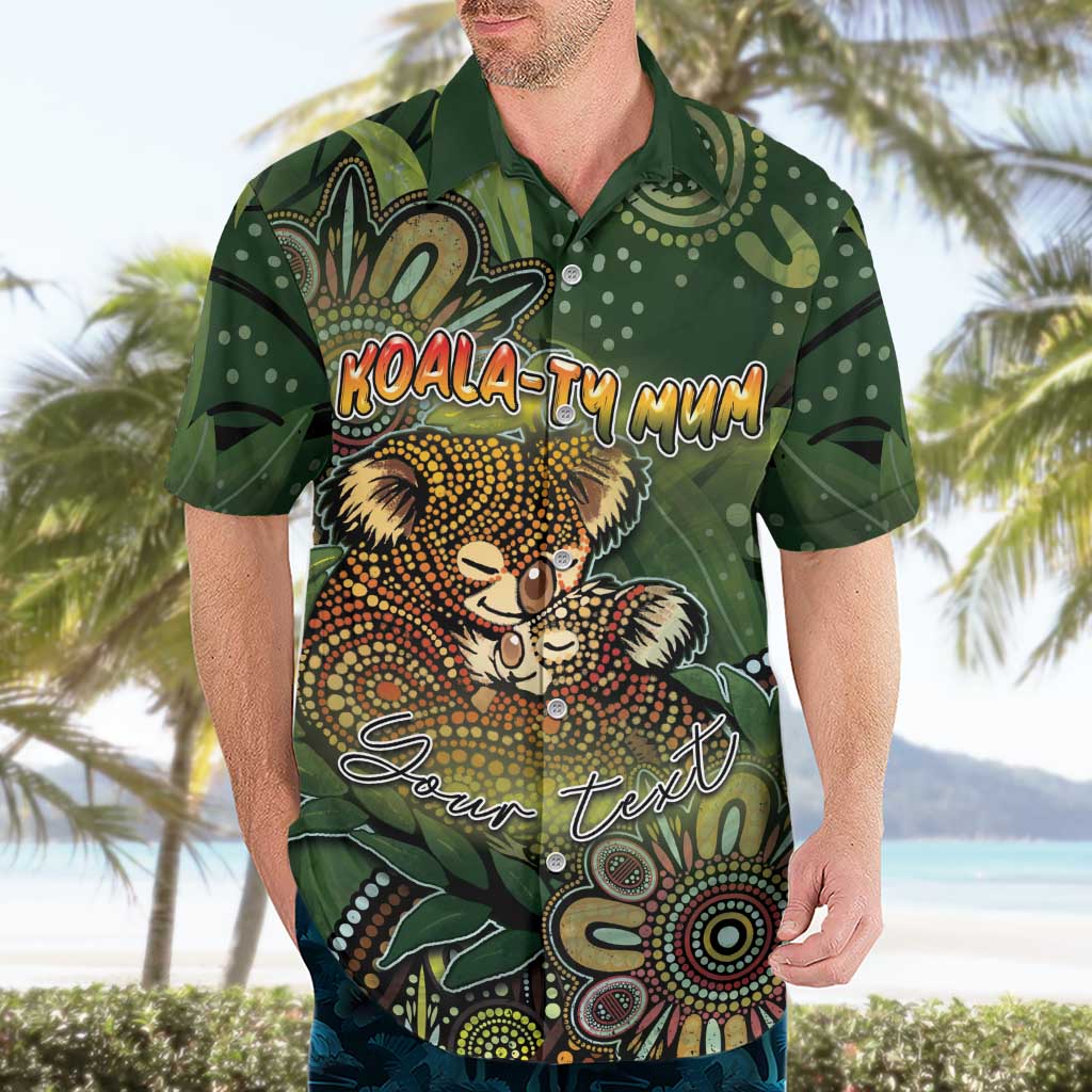 Personalised Koala Mum Australia Mother's Day Hawaiian Shirt Aboriginal Dot Art Floral Joey Hug