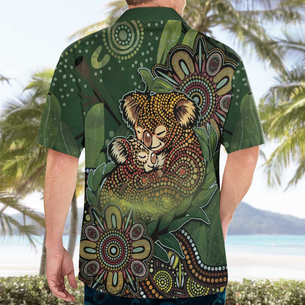 Personalised Koala Mum Australia Mother's Day Hawaiian Shirt Aboriginal Dot Art Floral Joey Hug
