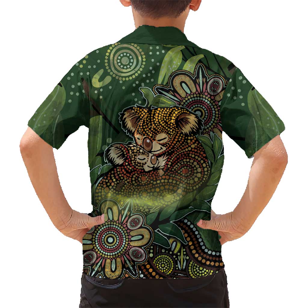 Personalised Koala Mum Australia Mother's Day Hawaiian Shirt Aboriginal Dot Art Floral Joey Hug
