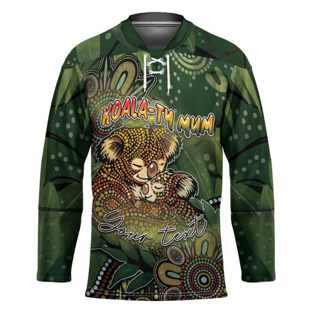 Personalised Koala Mum Australia Mother's Day Hockey Jersey Aboriginal Dot Art Floral Joey Hug