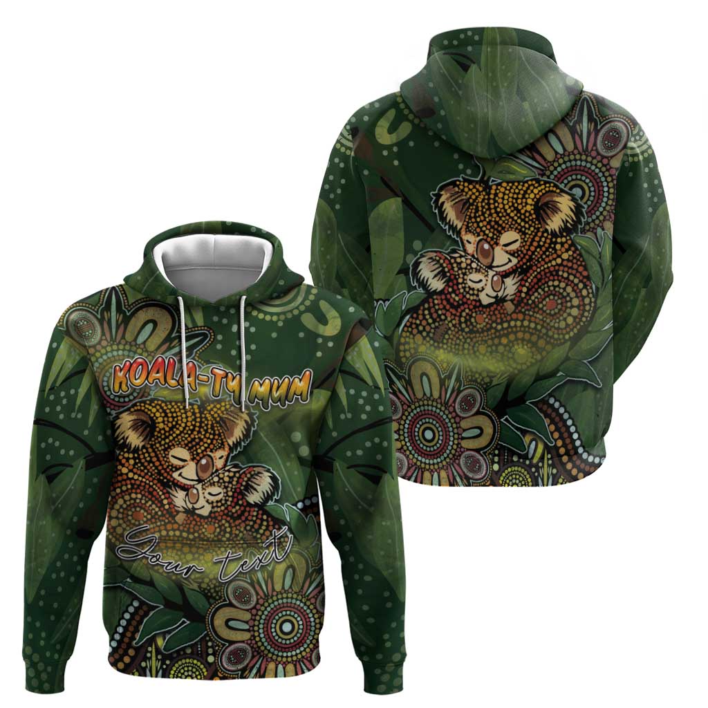 Personalised Koala Mum Australia Mother's Day Hoodie Aboriginal Dot Art Floral Joey Hug
