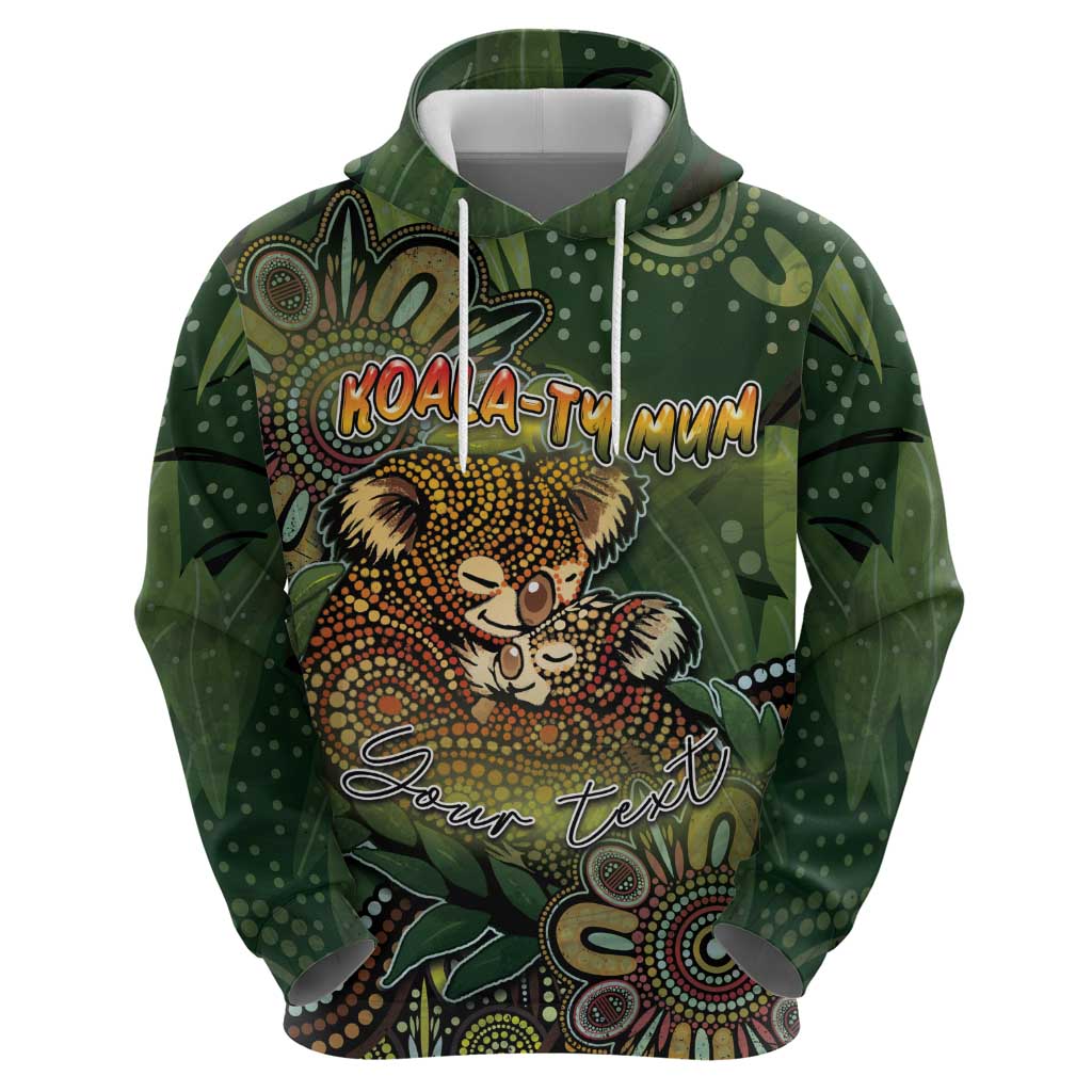 Personalised Koala Mum Australia Mother's Day Hoodie Aboriginal Dot Art Floral Joey Hug