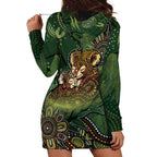 Personalised Koala Mum Australia Mother's Day Hoodie Dress Aboriginal Dot Art Floral Joey Hug