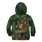 Personalised Koala Mum Australia Mother's Day Kid Hoodie Aboriginal Dot Art Floral Joey Hug