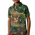 Personalised Koala Mum Australia Mother's Day Kid Polo Shirt Aboriginal Dot Art Floral Joey Hug