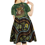 Personalised Koala Mum Australia Mother's Day Kid Short Sleeve Dress Aboriginal Dot Art Floral Joey Hug