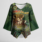 Personalised Koala Mum Australia Mother's Day Kimono Sleeve Blouse Aboriginal Dot Art Floral Joey Hug