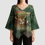 Personalised Koala Mum Australia Mother's Day Kimono Sleeve Blouse Aboriginal Dot Art Floral Joey Hug