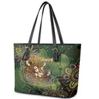 Personalised Koala Mum Australia Mother's Day Leather Tote Bag Aboriginal Dot Art Floral Joey Hug