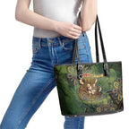 Personalised Koala Mum Australia Mother's Day Leather Tote Bag Aboriginal Dot Art Floral Joey Hug