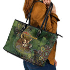 Personalised Koala Mum Australia Mother's Day Leather Tote Bag Aboriginal Dot Art Floral Joey Hug