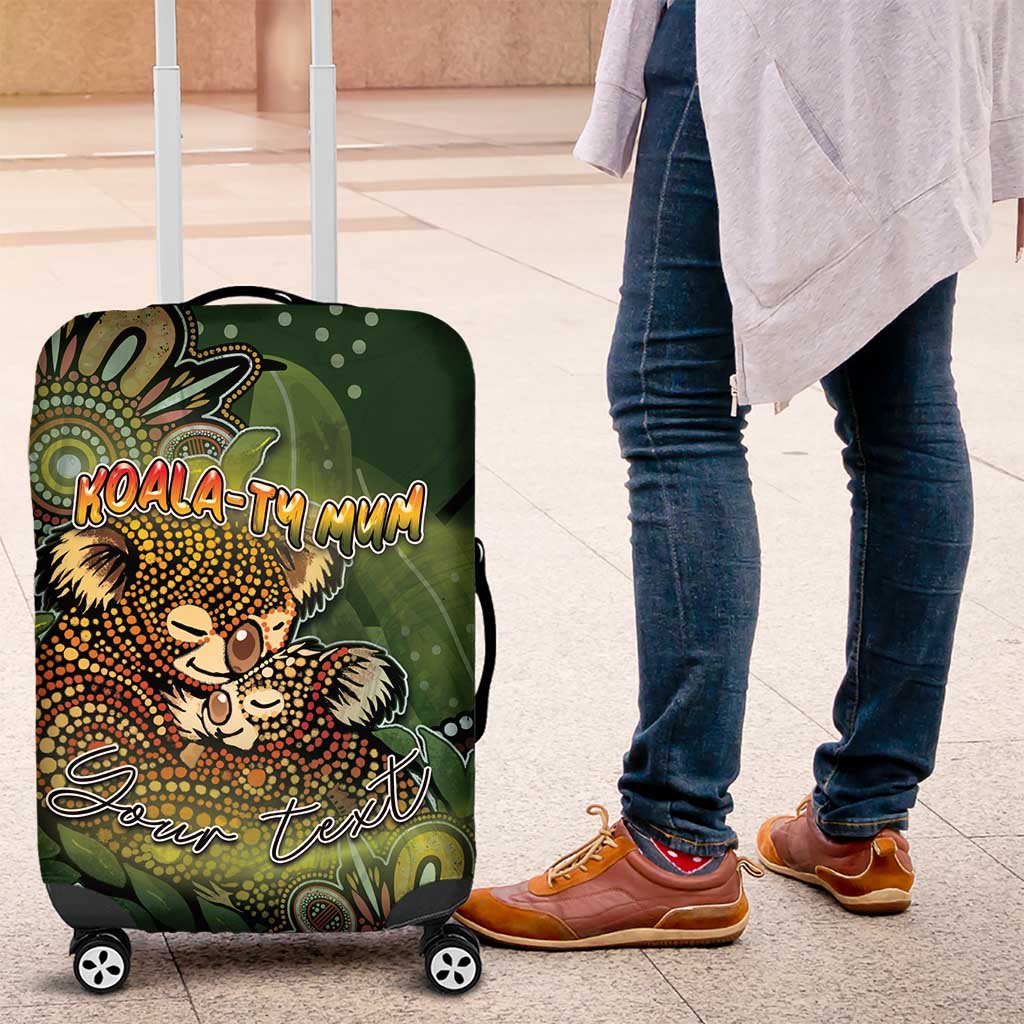 Personalised Koala Mum Australia Mother's Day Luggage Cover Aboriginal Dot Art Floral Joey Hug