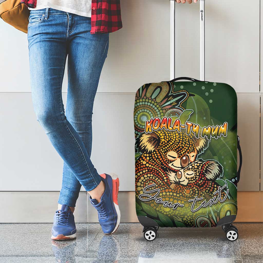 Personalised Koala Mum Australia Mother's Day Luggage Cover Aboriginal Dot Art Floral Joey Hug