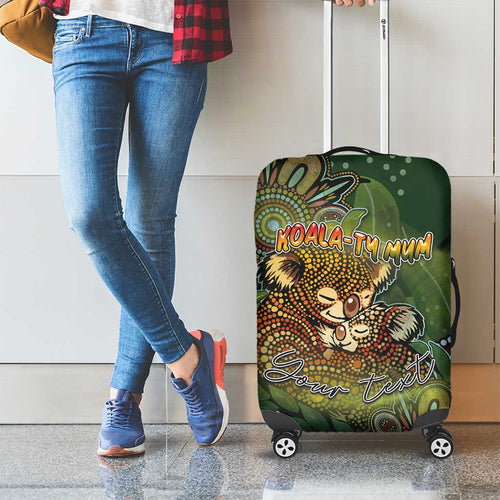 Personalised Koala Mum Australia Mother's Day Luggage Cover Aboriginal Dot Art Floral Joey Hug