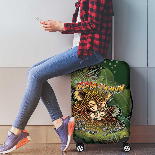Personalised Koala Mum Australia Mother's Day Luggage Cover Aboriginal Dot Art Floral Joey Hug