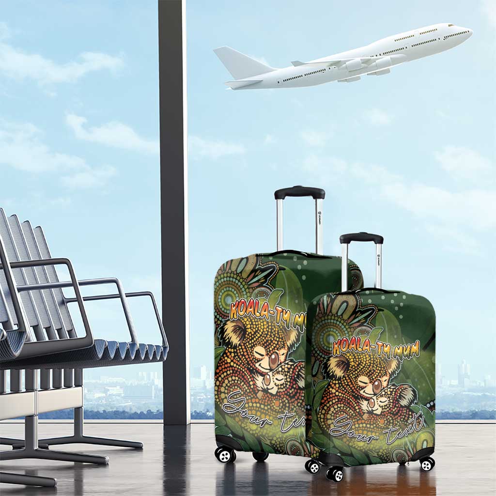 Personalised Koala Mum Australia Mother's Day Luggage Cover Aboriginal Dot Art Floral Joey Hug