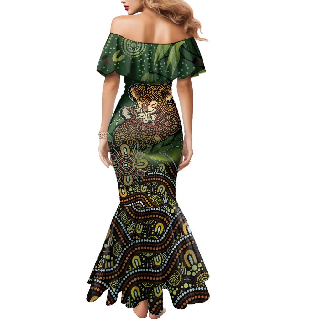 Personalised Koala Mum Australia Mother's Day Mermaid Dress Aboriginal Dot Art Floral Joey Hug