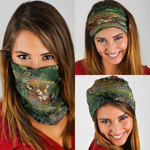 Personalised Koala Mum Australia Mother's Day Neck Gaiter Aboriginal Dot Art Floral Joey Hug