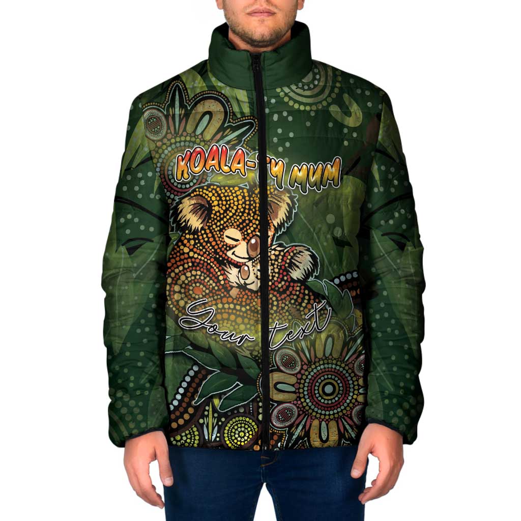 Personalised Koala Mum Australia Mother's Day Padded Jacket Aboriginal Dot Art Floral Joey Hug