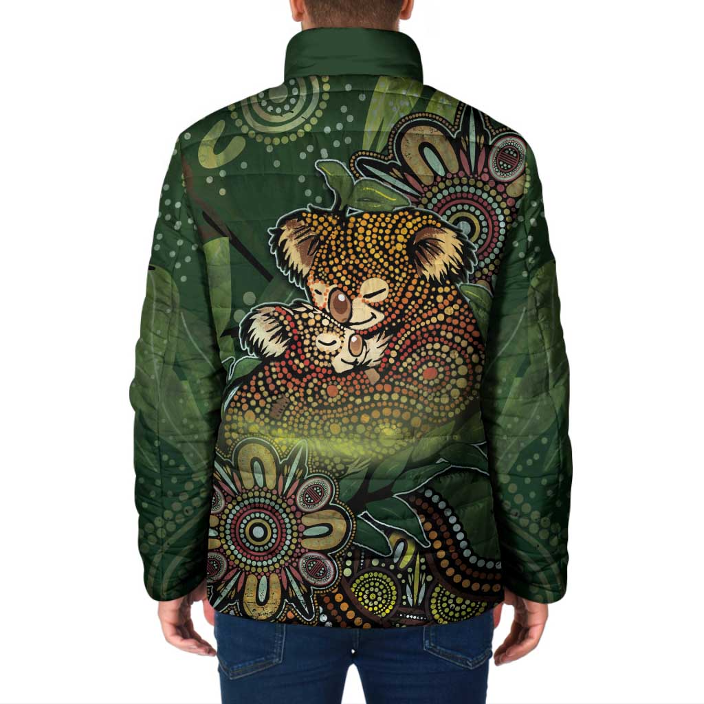 Personalised Koala Mum Australia Mother's Day Padded Jacket Aboriginal Dot Art Floral Joey Hug