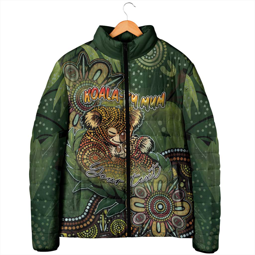 Personalised Koala Mum Australia Mother's Day Padded Jacket Aboriginal Dot Art Floral Joey Hug