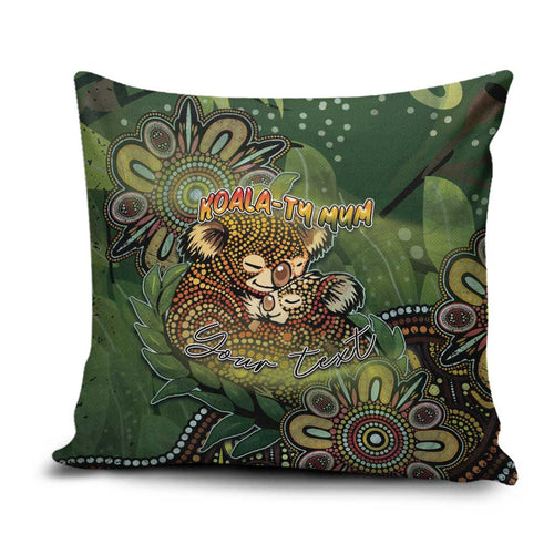 Personalised Koala Mum Australia Mother's Day Pillow Cover Aboriginal Dot Art Floral Joey Hug