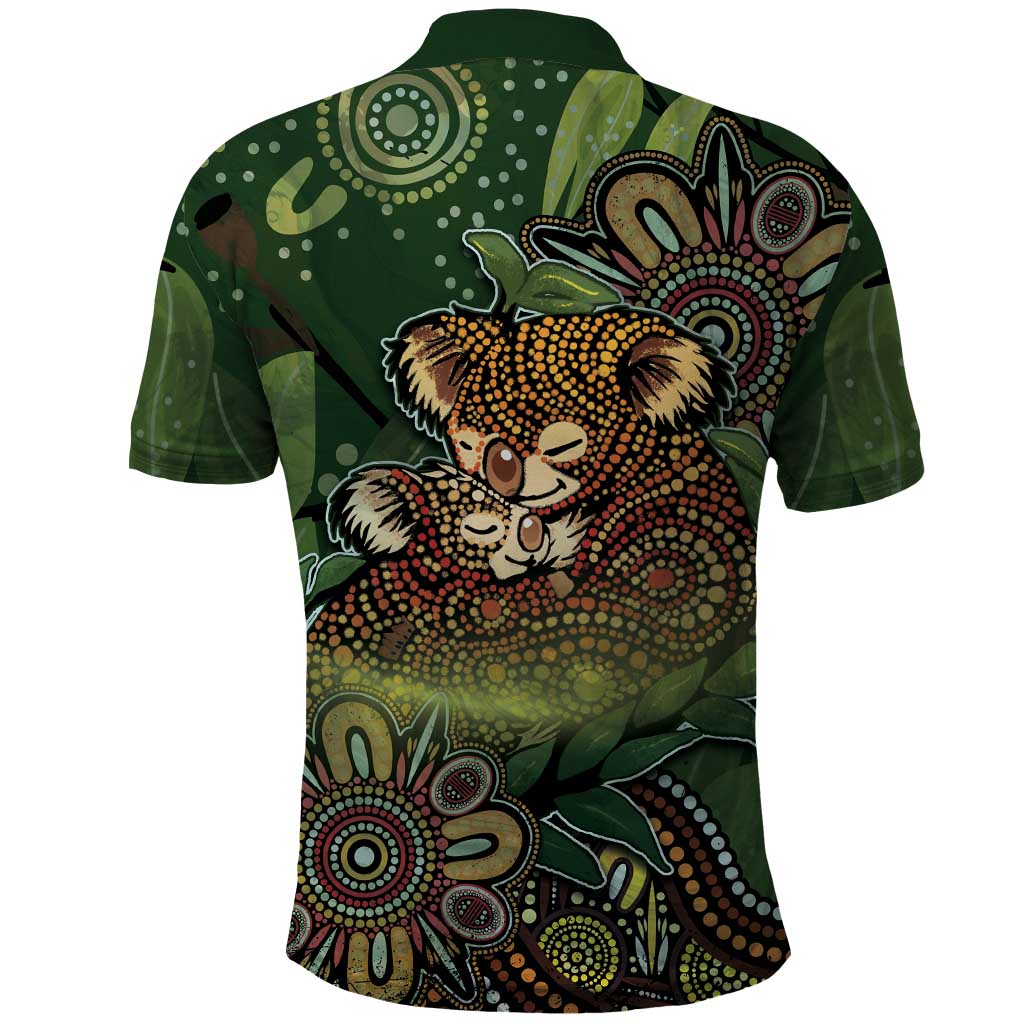 Personalised Koala Mum Australia Mother's Day Polo Shirt Aboriginal Dot Art Floral Joey Hug