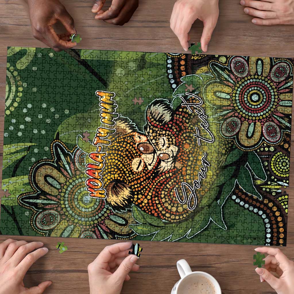 Personalised Koala Mum Australia Mother's Day Puzzle Aboriginal Dot Art Floral Joey Hug