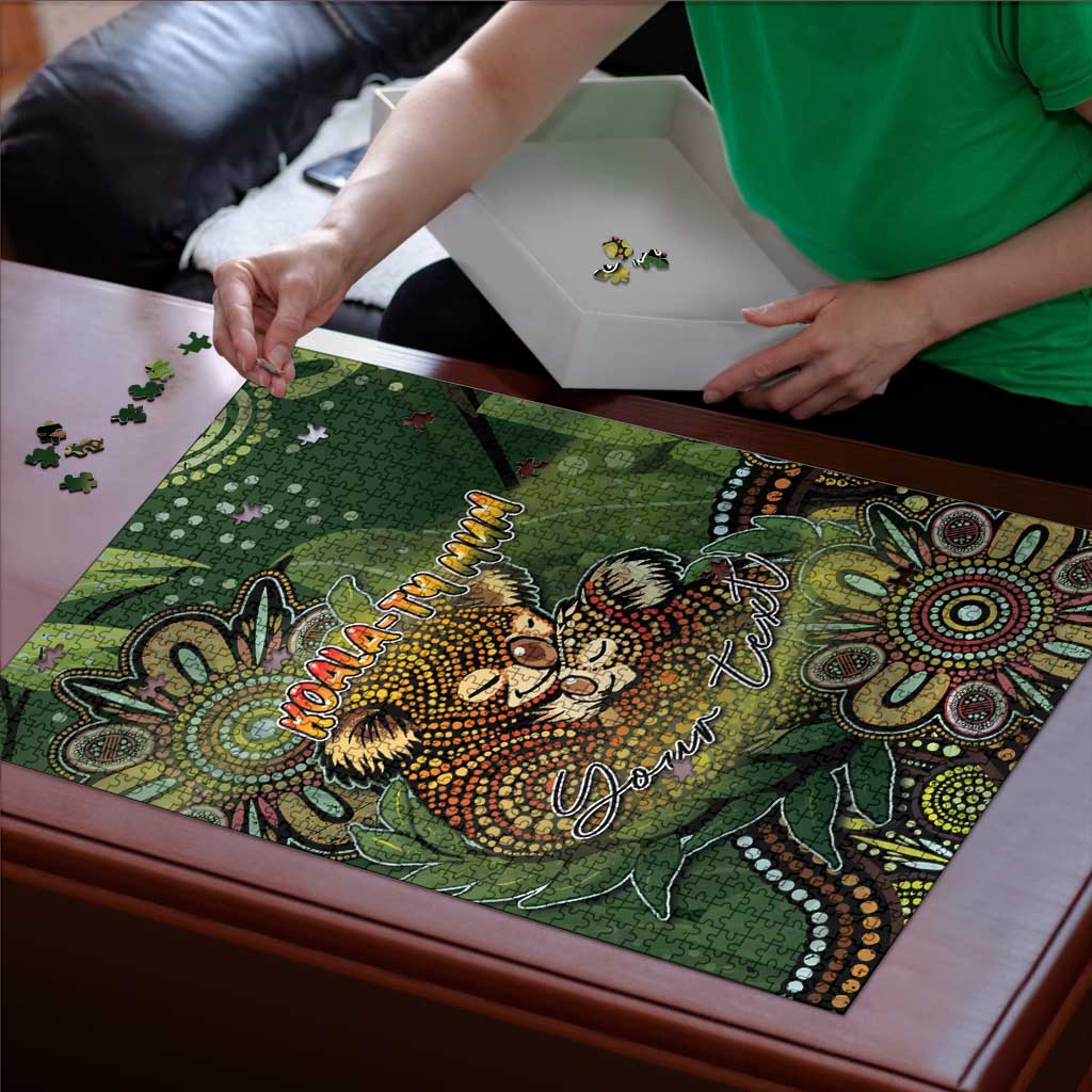 Personalised Koala Mum Australia Mother's Day Puzzle Aboriginal Dot Art Floral Joey Hug