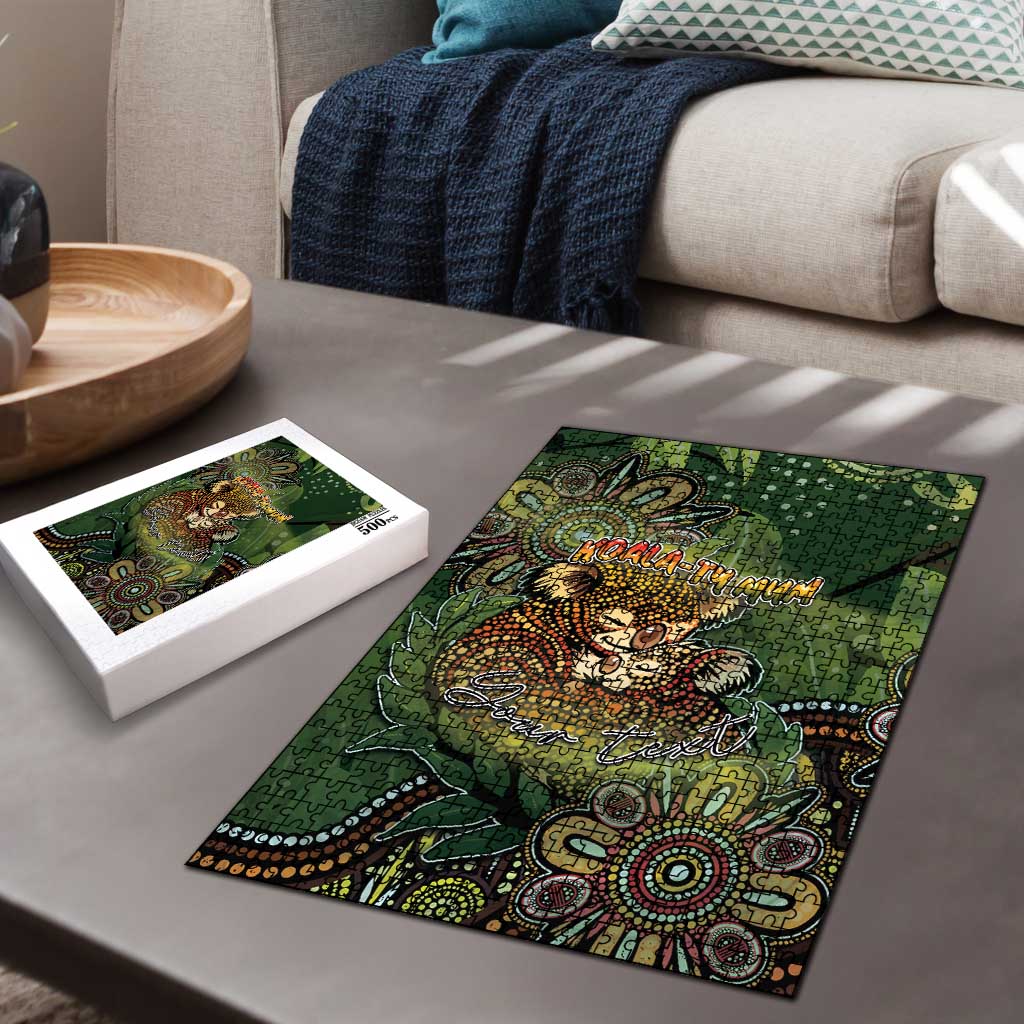 Personalised Koala Mum Australia Mother's Day Puzzle Aboriginal Dot Art Floral Joey Hug